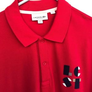 Red LaCoste Polo 👕 Shirt - 2XL